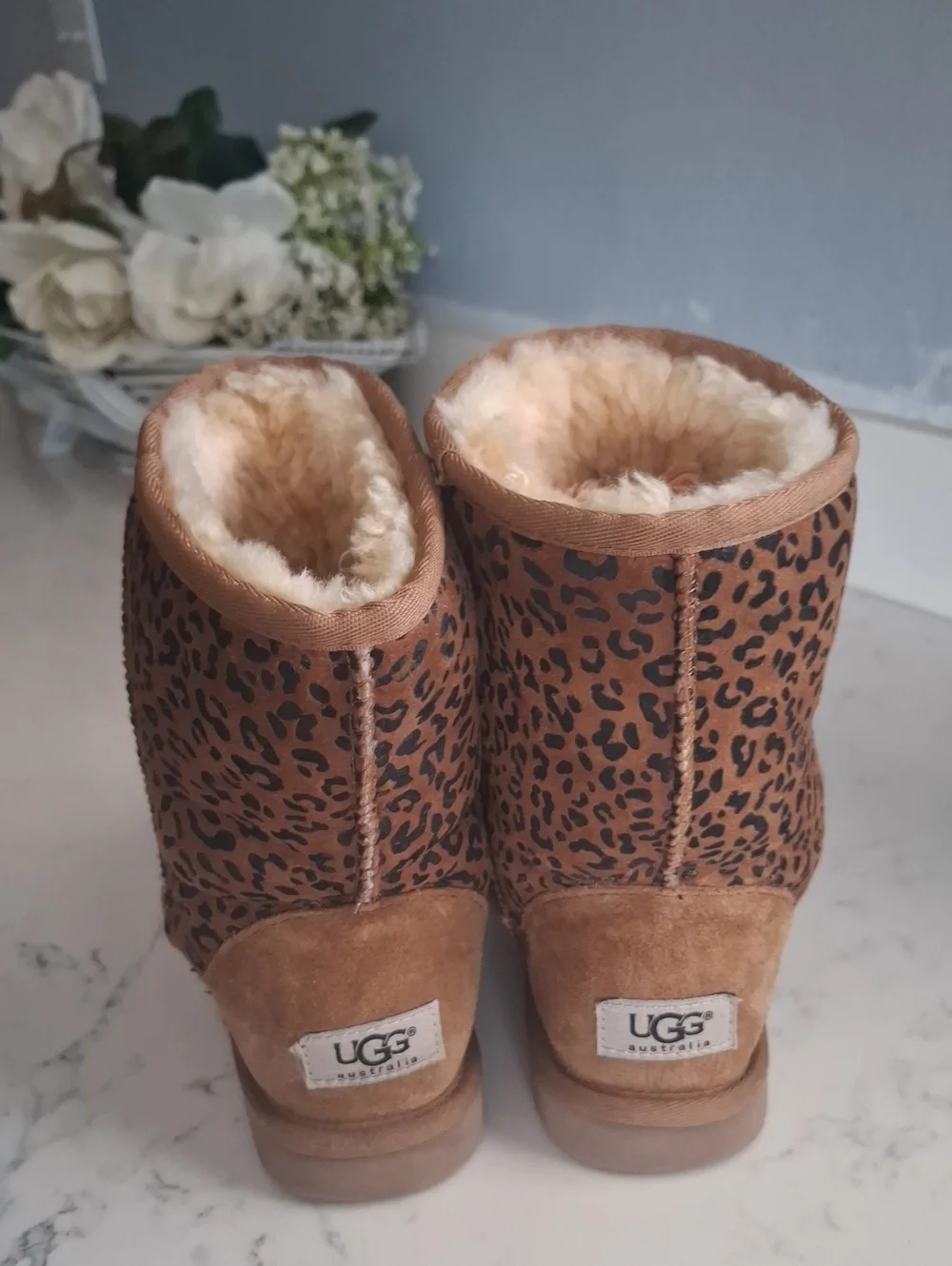 UGG Kids Leopard Print Boots in Brown and Black